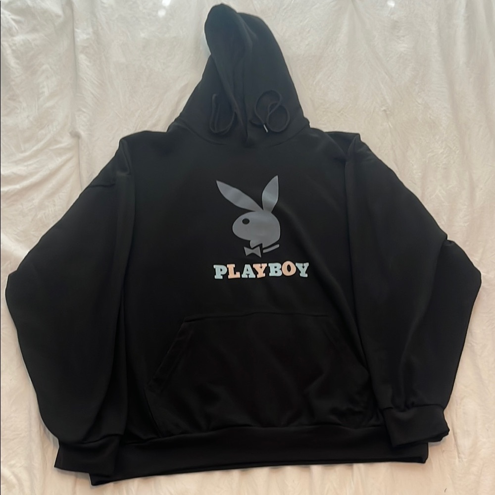 PLAYBOY Black Hoodie with Iconic Logo